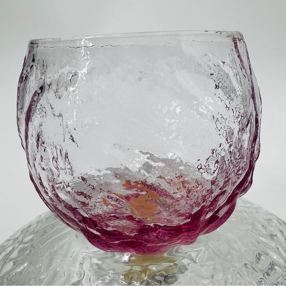 VTG Morgantown Seneca Driftwood Crinkle Pink Roly Poly Glasses Tumblers Set of 4 - Picture 14 of 17